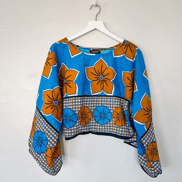Ashro Bright Floral Blouse Medium - Picture 5 of 5